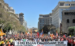 Manifestación por trabajo y justicia social en el 1º de mayo